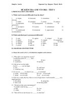 ĐỀ KIỂM TRA ANH VĂN HKI – TEST 1 pdf