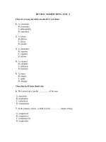 ĐỀ TRẮC NGHIỆM TIẾNG ANH - 2 doc