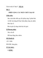 Giáo án đại số lớp 8 - Tiết 26: PHÉP CỘNG CÁC PHÂN THỨC ĐẠI SỐ potx