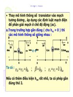 Điện tử học : Mạch khuếch đại tín hiệu nhỏ part 5 docx