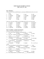 KIỂM TRA HỌC KÌ I KHỐI 12 NĂM 2011 MÔN: ANH VĂN – ĐỀ 4 doc