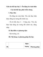Giáo án thể dục lớp 2 - Ôn động tác toàn thân pot