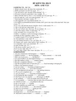 ĐỀ KIỂM TRA HK II MÔN: ANH VĂN ppt