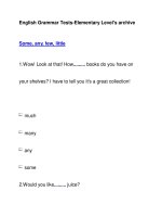 English Grammar Tests-Elementary Level''''s archiveSome, any, few, little ppsx