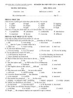 BÀI KIỂM TRA MỘT TIẾT LẦN 2 – HỌC KỲ II MÔN: TIẾNG ANH - TRƯỜNG THPT BỐ HẠ docx