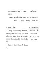 Giáo án thể dục lớp 3 - BÀI 2:THỂ DỤC-ÔN 1 SỐ KỸ NĂNG ĐỘI HÌNH potx