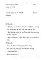 Giáo án đại số lớp 7 - Tiết 59: Đa thức một biến pps