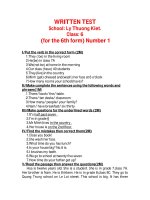 WRITTEN TEST School: Ly Thuong Kiet. Class: 6 pptx