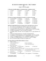 ĐỀ THI TỐT NGHIỆP THPT MẪU - TRẮC NGHIỆM ppt