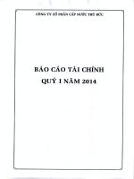CÔNG TY cổ PHẦN cấp nước THỦ đức báo cáo tài chính quý 1 năm 2014