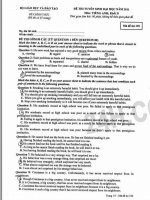 Đề thi tuyển sinh đại học năm 2011 môn Tiếng Anh khối D - Mã đề 195 docx