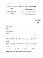 ĐỀ THI TRẮC NGHIỆM HỌC KỲ I MÔN Tin học 10 - đề 4 ppsx
