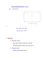 Giáo án hình học lớp 6 - Tiết 17 SỐ ĐO GÓC doc