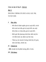 Giáo án đại số lớp 8 - Tiết 63 PHƯƠNG TRÌNH CÓ CHỨA DẤU GIÁ TRỊ TUYỆT ĐỐI doc