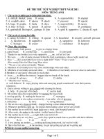 ĐỀ THI THỬ TỐT NGHIỆP THPT NĂM 2011 MÔN: TIẾNG ANH potx