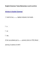 English Grammar Tests-Elementary Level''''s archiveArticles in English Grammar ppt