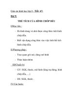 Giáo án hình học lớp 8 - Tiết 67: THỂ TÍCH CỦA HÌNH CHÓP ĐỀU pptx