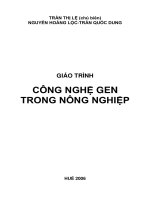 GIÁO TRÌNH CÔNG NGHỆ GEN TRONG NÔNG NGHIỆP part 1 pptx