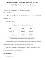 Đáp án đề thi môn ĐỊA tốt nghiệp THPT 2011 potx