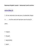 Business English Lesson – Advanced Level''''s archiveAt the Office (2) doc