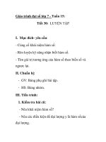 Giáo trình đại số lớp 7 - Tiết 30: LUYỆN TẬP docx