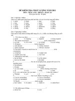 ĐỀ KIỂM TRA CHẤT LƯỢNG NĂM 2011 MÔN : TIẾNG ANH KHỐI D - Mã đề: 224 ppt