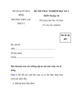 ĐỀ THI TRẮC NGHIỆM HỌC KỲ I MÔN Tin học 10 - đề 3 pdf