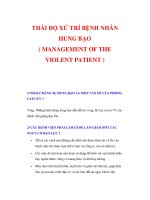 THÁI ĐỘ XỬ TRÍ BỆNH NHÂN HUNG BẠO docx