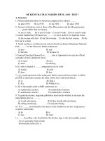 ĐỀ KIỂM TRA TRẮC NGHIỆM TIẾNG ANH - TEST 1 potx