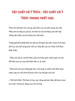 VẬT CHẤT VÀ Ý THỨC - VẬT CHẤT VÀ Ý THỨC TRONG TRIẾT HỌC_3 pptx