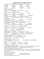 KIỂM TRA LẦN 1 MÔN ANH VĂN ppt