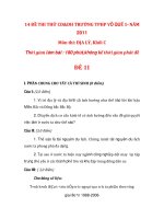 14 ĐỀ THI THỬ CD&DH TRƯỜNG TPHP VÕ QUẾ 1- NĂM 2011 Môn thi: ĐỊA LÝ, Khối C Thời doc