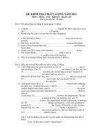 ĐỀ KIỂM TRA CHẤT LƯỢNG NĂM 2011 MÔN : TIẾNG ANH KHỐI D - Mã đề: 229 pdf