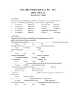 ĐỀ LUYỆN THI ĐẠI HỌC NĂM 2011 - SỐ 6 MƠN: ANH VĂN pptx