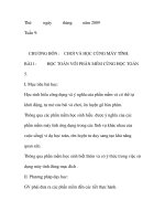 GIÁO ÁN MÔN TIN HỌC CHƯƠNG BỐN : CHƠI VÀ HỌC CÙNG MÁY TÍNH docx