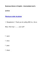 Business Idioms in English – Intermediate level''''sarchivePlacing an order via phone ppsx