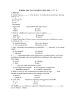 ĐỀ KIỂM TRA TRẮC NGHIỆM TIẾNG ANH - TEST 23 ppt