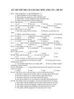 KỲ THI THỬ ĐH- CĐ NĂM 2011 MÔN ANH VĂN – ĐỀ 015 ppt