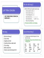 LẬP TRÌNH CĂN BẢN - CÁC THÀNH PHẦN CƠ BẢN CỦA NGÔN NGỮ C potx