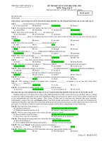 ĐỀ THI HỌC KỲ II NĂM HỌC 2010 - 2011 MÔN: Tiếng Anh 12 - TRƯỜNG THPT MỸ ĐỨC A( Mã đề thi 482) pdf