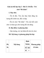 Giáo án thể dục lớp 2 - Bài 21: Đi đều - Trò chơi “Bỏ khăn” doc