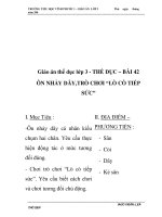 Giáo án thể dục lớp 3 - THỂ DỤC – BÀI 42 ÔN NHẢY DÂY,TRÒ CHƠI “LÒ CÒ TIẾP SỨC” docx