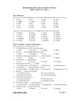 BỘ ĐỀ KIỂM TRA CHẤT LƯỢNG NĂM 2011 MÔN: ANH VĂN – ĐỀ 17 ppsx