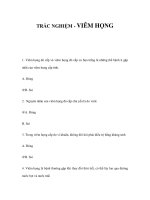 TRẮC NGHIỆM - VIÊM HỌNG pptx