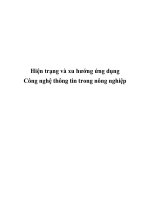 Hiện trạng và xu hướng ứng dụng Công nghệ thông tin trong nông nghiệp