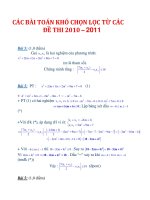 CÁC BÀI TOÁN KHÓ CHỌN LỌC TỪ CÁC ĐỀ THI 2010– 2011_2 potx