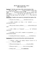 ĐỀ ÔN THI TN NĂM 2011 – ĐỀ 22 MÔN: TIẾNG ANH potx