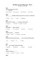 Đề kiểm tra môn Tiếng Anh – Đề 12 docx