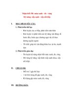 Giáo án chương trình đổi mới Nhận biết PB: màu xanh - đỏ - vàng potx