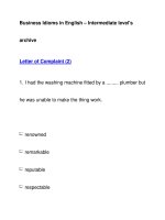 Business Idioms in English – Intermediate level''''sarchiveLetter of Complaint (2) pps